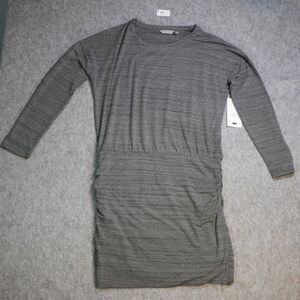 NWT Athleta Avenues Dress Size Large Gray Long Sleeve Knee-Length RN#54023